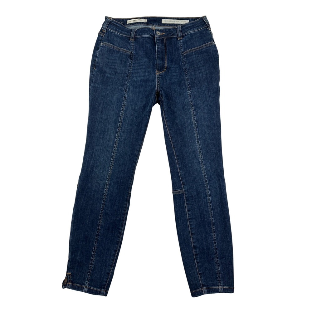 Pilcro and the Letterpress High Rise Denim Carpenter Seamed Skinny Jeans Blue 30